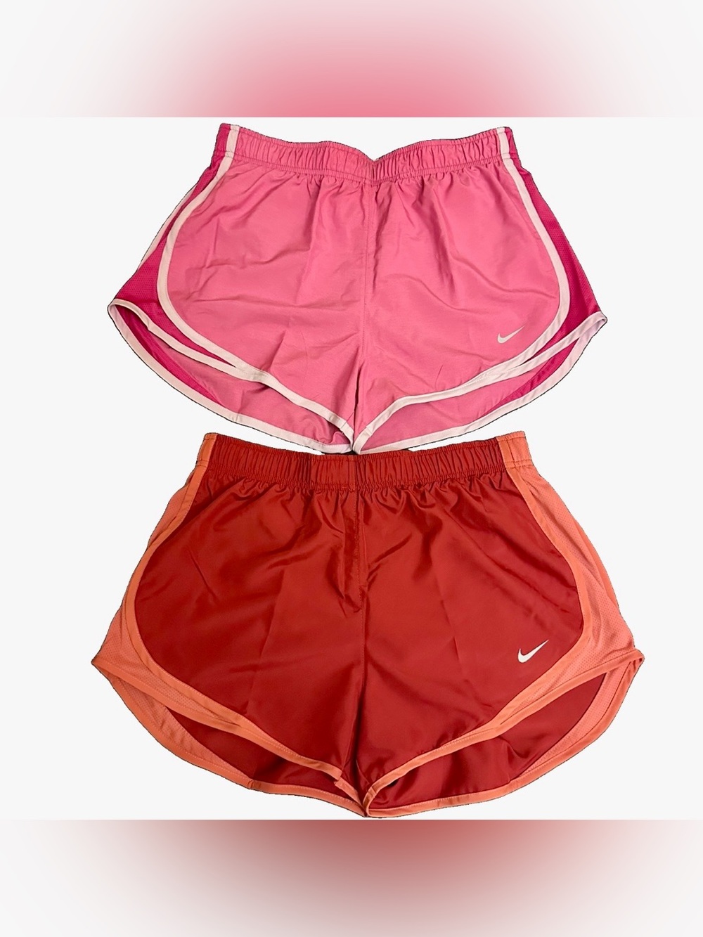 Nike Womens Tempo Dri-FIT Running Shorts 2 Pack Medium Pink Rust NWT